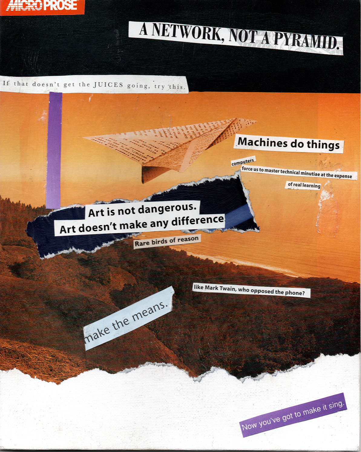 Collage make largely from a 1995 Wired magazine