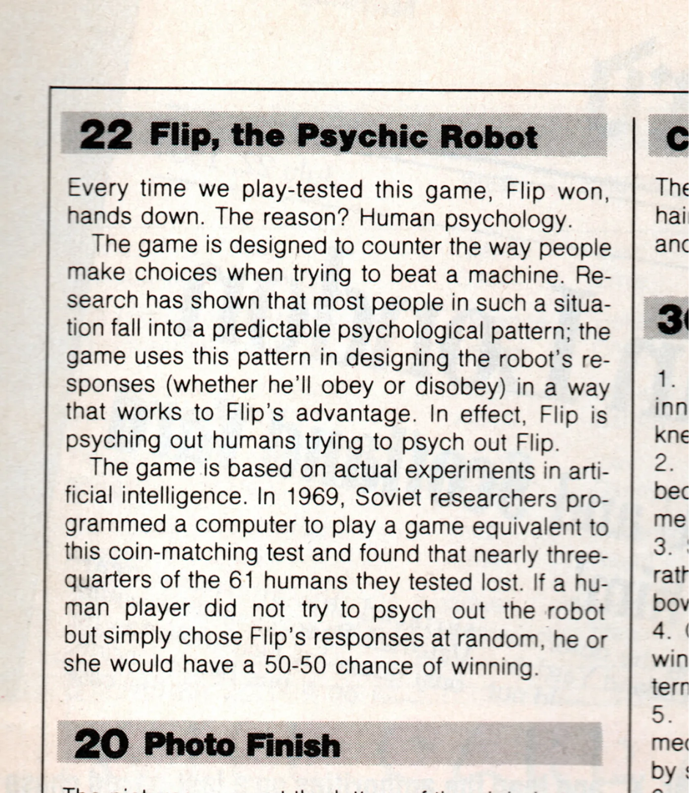 Flip the psychic robot game: answer Flip the psychic robot game: answer