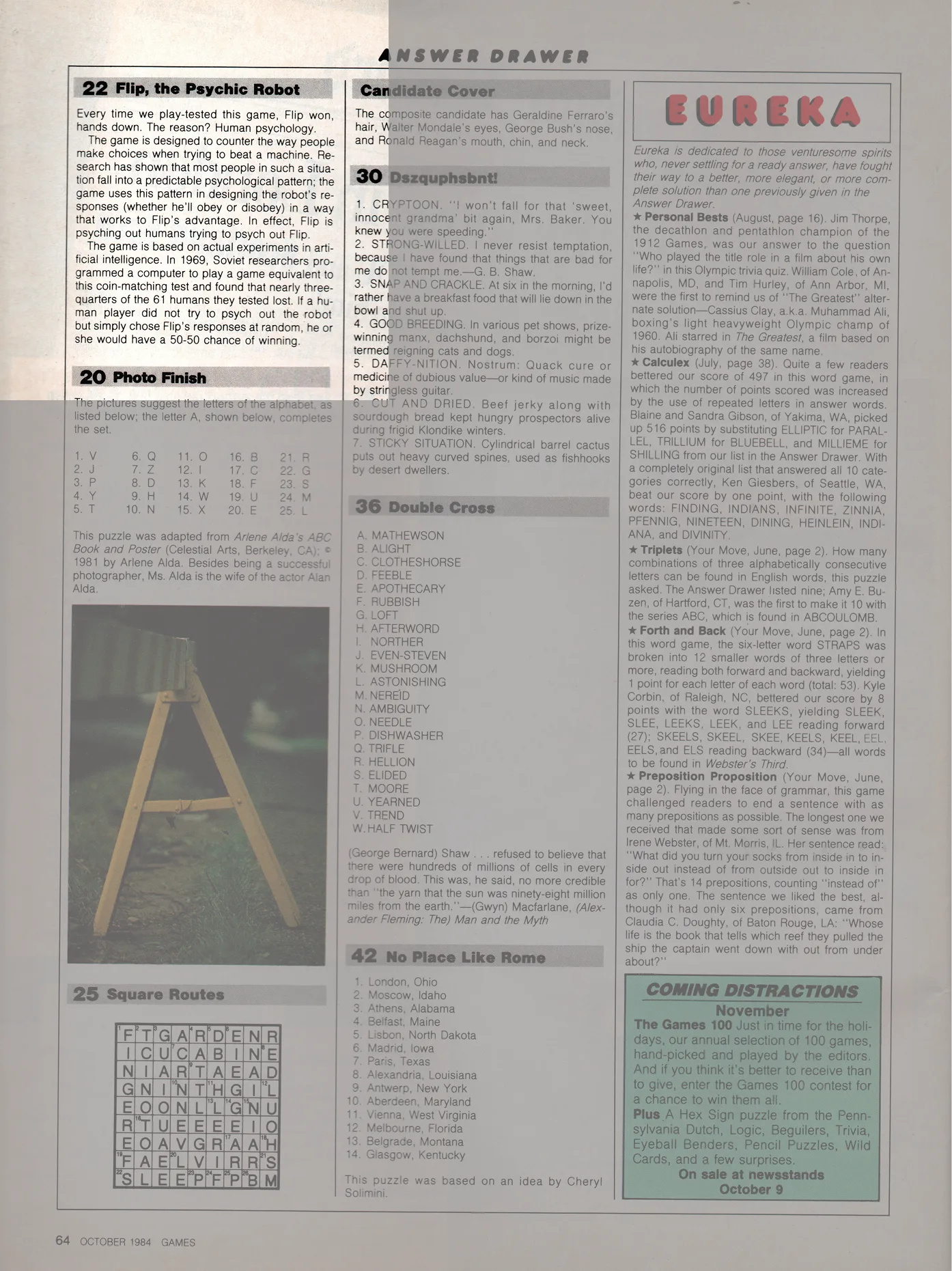 Flip the psychic robot game: answer page Flip the psychic robot game: answer page