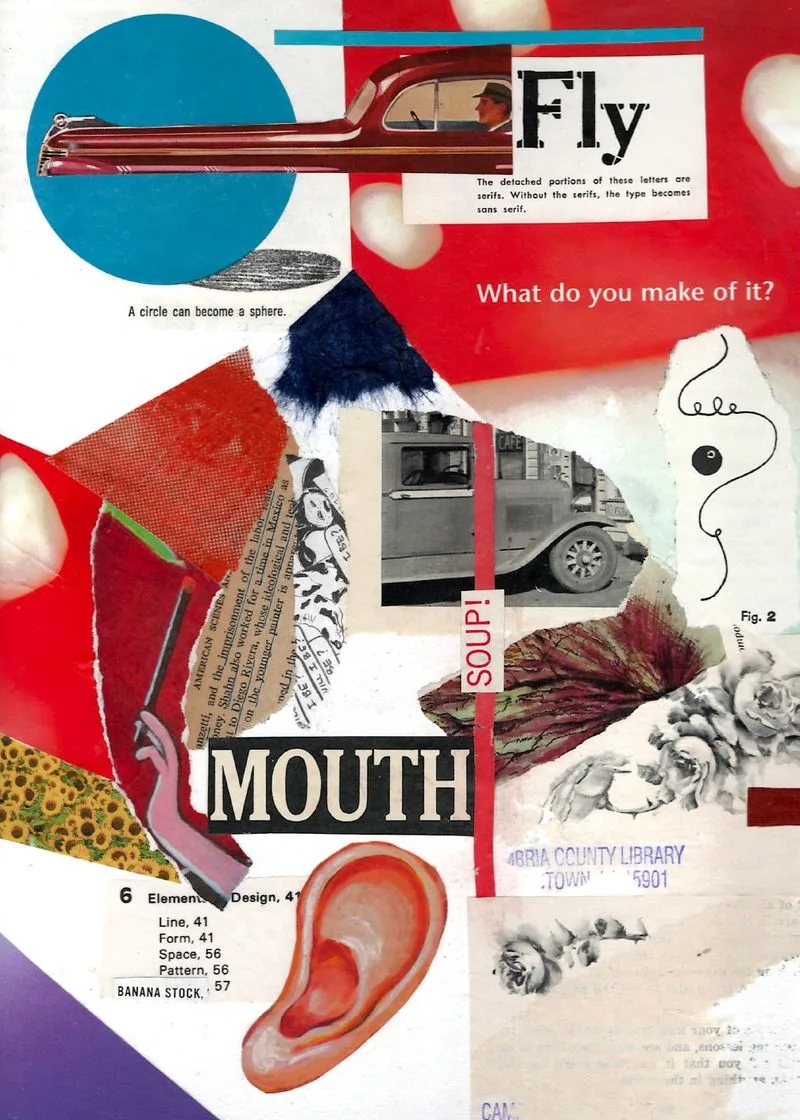 Collage made from cut up images from magazines and books Collage made from cut up images from magazines and books